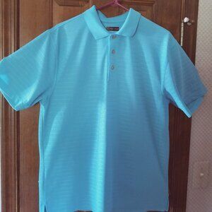 PGA TOUR PERFORMANCE GOLF POLO- TEAL, LOGO, SHORT SLEEVE, SIZE LARGE